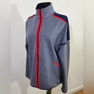 C 9 Champion sz med athleisure jacket in navy, heather blue & red zip front new